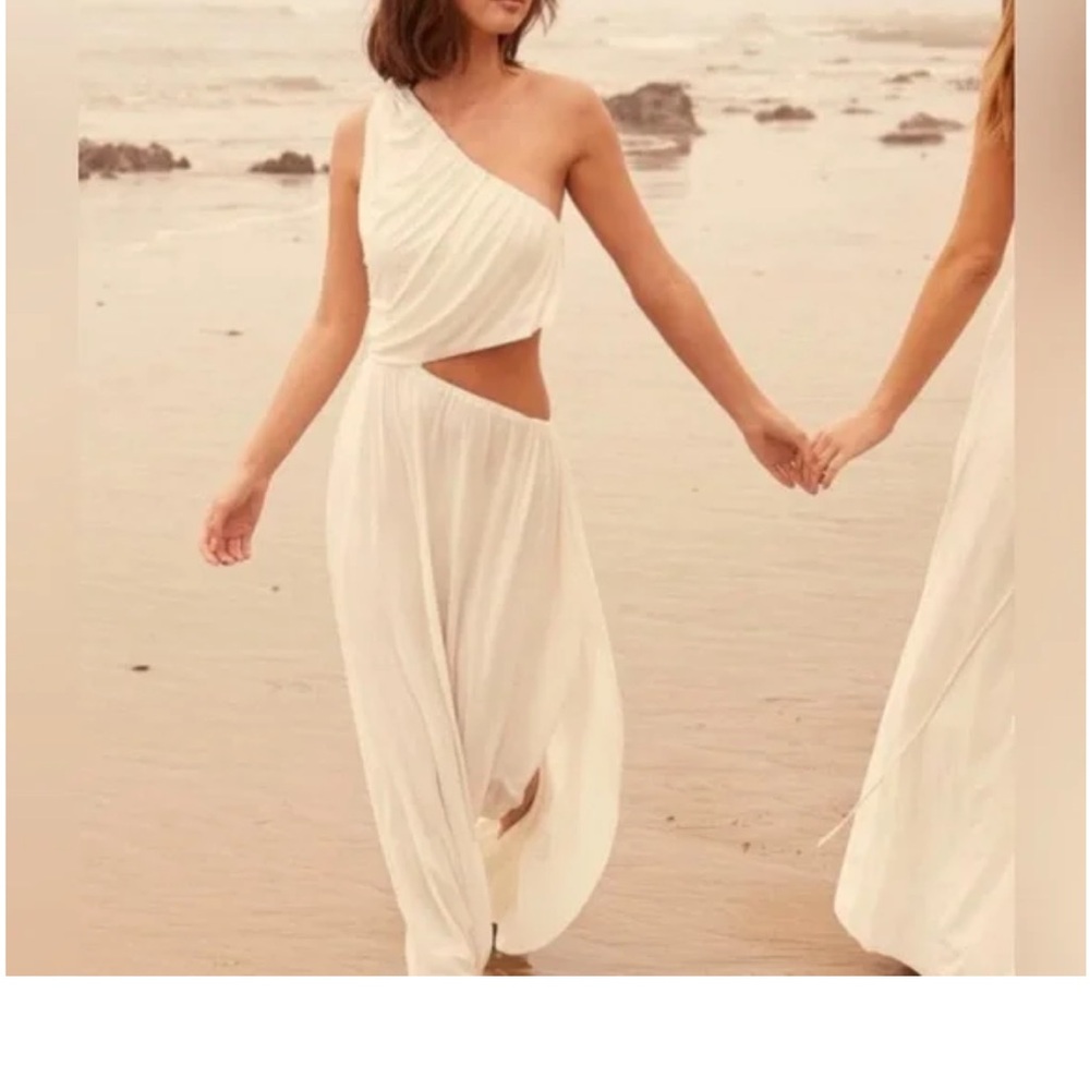 Misa CALLIOPE One-Shoulder cut out White Dress